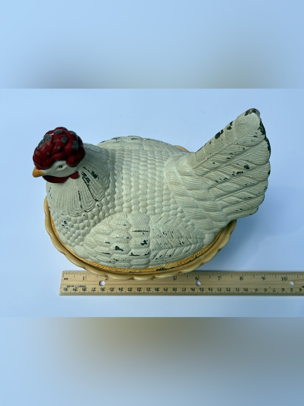 Vintage Large Ceramic Hen on Nest Covered Dish - Picture 9 of 16